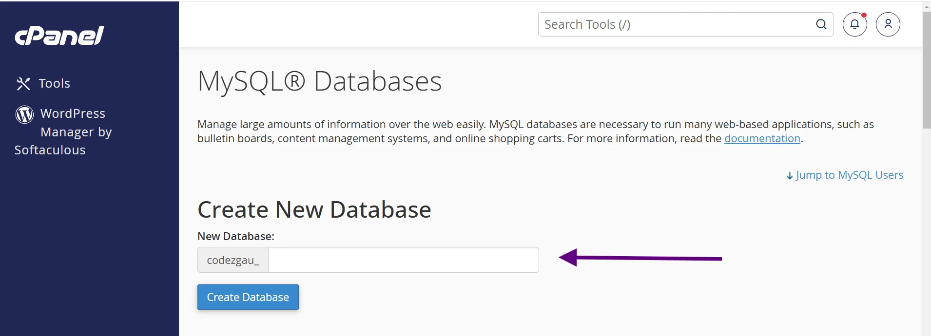 cpanel dashboard