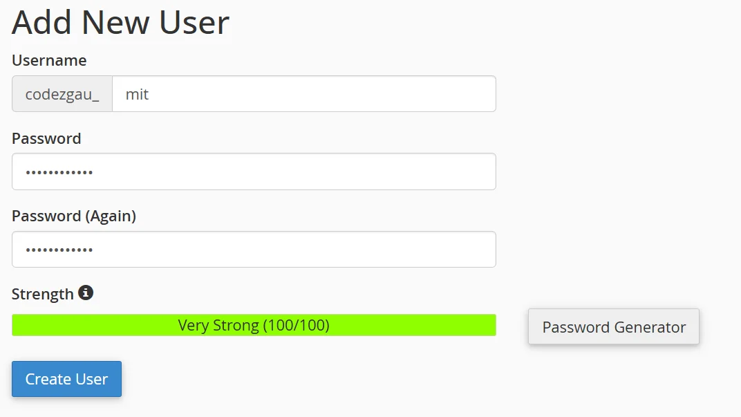 cpanel dashboard